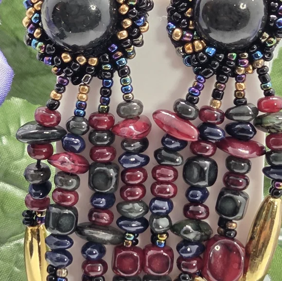 Elegant Beaded Drop Earrings - Picture 8 of 8